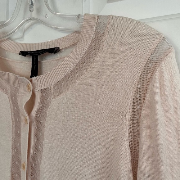 BCBG MAXAZRIA Glenna Silk Blend Lace Cardigan S Corozo - Picture 3 of 14